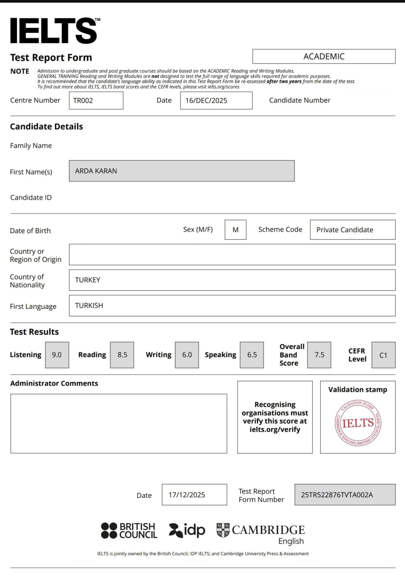 IELTS success proof 2