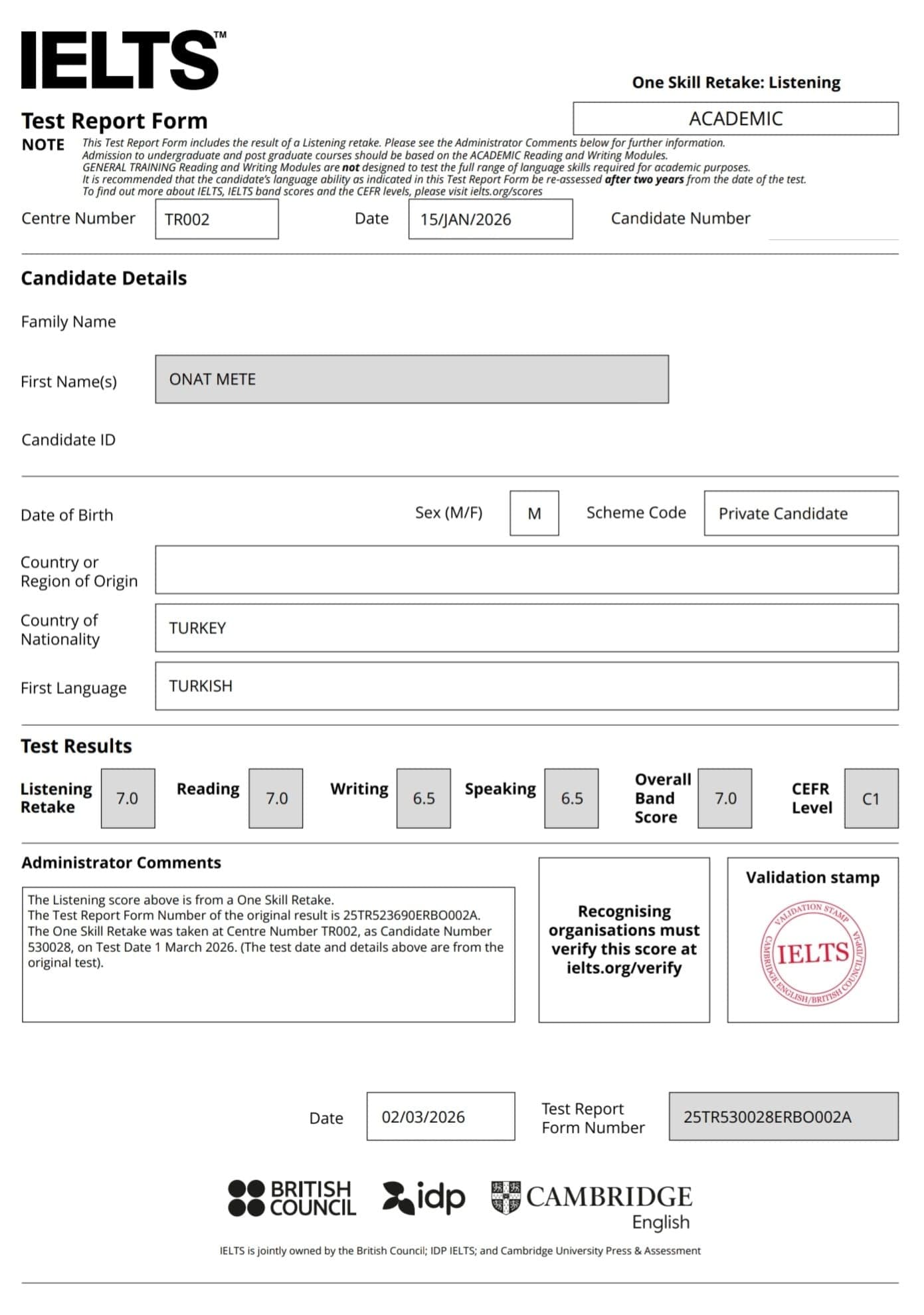 IELTS success proof 3